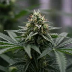 Colheita e Cura de Cannabis: Potencialize suas Flores em 15% Pés de cannabis maduros prontos para a colheita, com tricomas visíveis e flores densas.