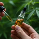 Óleo de Cannabis para Parkinson: Neuroproteção em Foco no Brasil Frasco de óleo de cannabis sendo manuseado, simbolizando a pesquisa para Parkinson.