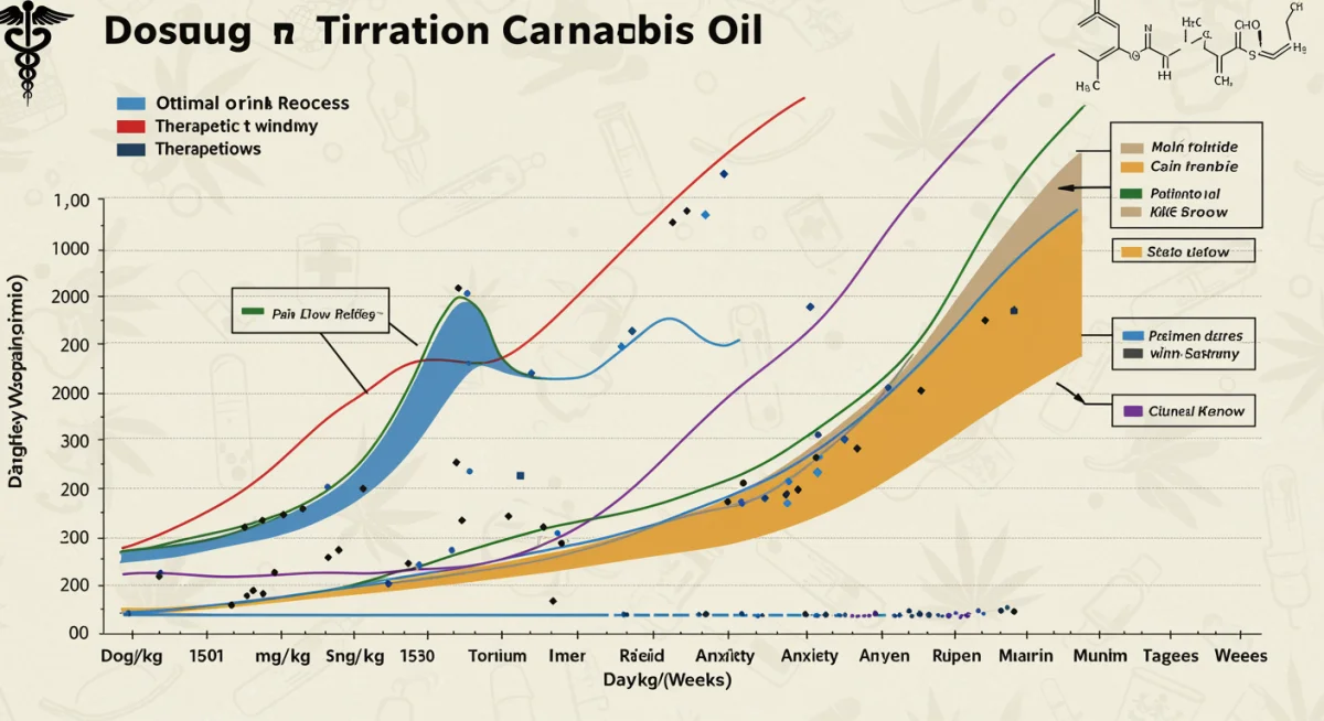 Gráfico ilustrando a titulação da dosagem de óleo de cannabis para ansiedade.